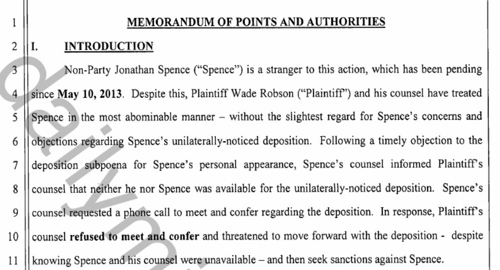 Jonathan Spence never accused Jackson of anything and when Robson tried to get his cooperation for his lawsuit attacking Jackson instead of joining him he filed a motion accusing Robson of "abominable" conduct. source:  https://www.scribd.com/document/360297273/Robson-Case-Spence-Protective-Order-Motion