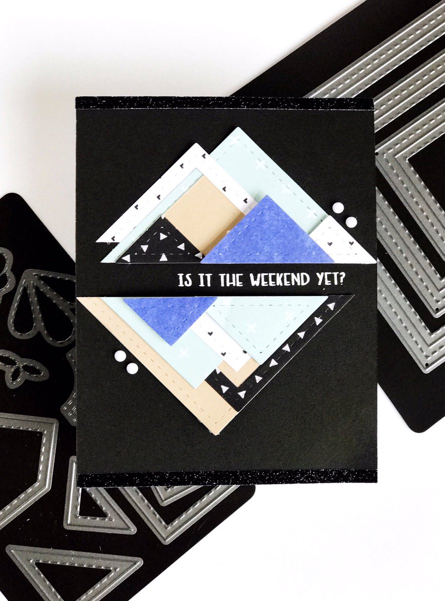 CTMH's tweet image. Thinking a little outside of the 'box' on this card, by mixing &amp;amp; matching some of our die cuts to achieve this fun geometric design.
•Featured dies: Stitched Quilt Shapes &amp;amp; Stitched Square Frames. 
#ctmh #closetomyheart #geometric #card #papercraft #scrapbooking #diecutting
