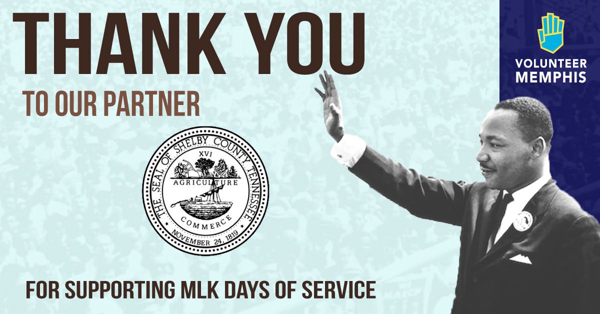 VolunteerMEM's tweet image. Our sincerest thanks to 2019 #MLKDaysOfService partner Shelby County Parks &amp;amp; Ground Maintenance Department for joining the #community effort to celebrate and honor Dr. Martin Luther King Jr.’s legacy with a weekend of community service projects in #Memphis.
