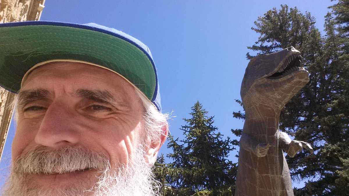 Which of us has the better smile? I don't keep a statue of myself at the front door, <a href="/BigAlWyo/">Big Al</a>!
#MuseumSelfieDay