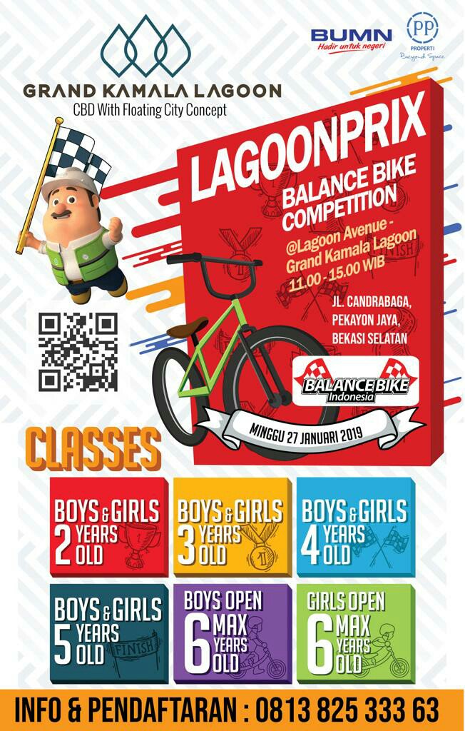 GKL_official's tweet photo. Yuk ikutan Balance Bike Competition di Gr Kamala Lagoon. Terbuka utk anak laki2/perempuan, 2 sd 6 thn. Mau coba dulu? Kami ada free trial. Bazar perlengkapan balance bike, talkshow dan kegiatan seru lainnya. 26 - 27 Jan 2019, Lagoon Avenue Mall Bekasi. Info: 081382533363
#bekasi https://t.co/gIEK5t7u7v