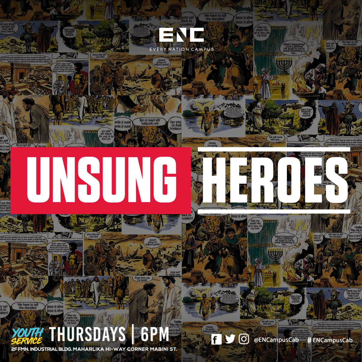 encampuscab's tweet photo. Youth Service is back with a brand new series! Don’t miss this out on Thursday, January 17! See you and your friends! #ENCampusCab #UnsungHeroes https://t.co/RscEc0IGf0