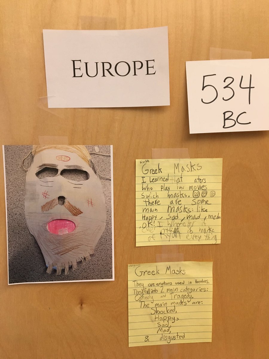 morikkey1's tweet photo. What is the history of mask making? How did each continent end up using masks? Excellent wonders in Gr.3 today? #wwaipt #looseparts #researchandcreate https://t.co/hXfJfiYPf4