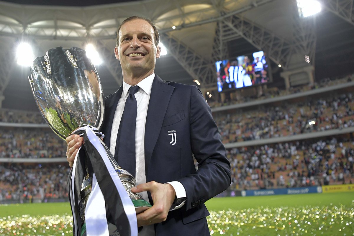 #Supercoppa #JuveMilan (1-0) ⚪⚫🔴⚫: Con el título de hoy, nuestro Mister 👨🏫 @OfficialAllegri ha conseguido alzar al cielo 1⃣0⃣ títulos 🏆🏆🏆🏆🏆🏆🏆🏆🏆🏆 con la #Juventus.
Gracias MAX! 👏👏
#Supercoppaitaliana 🇮🇹🥇🏆 #SuperJuve.