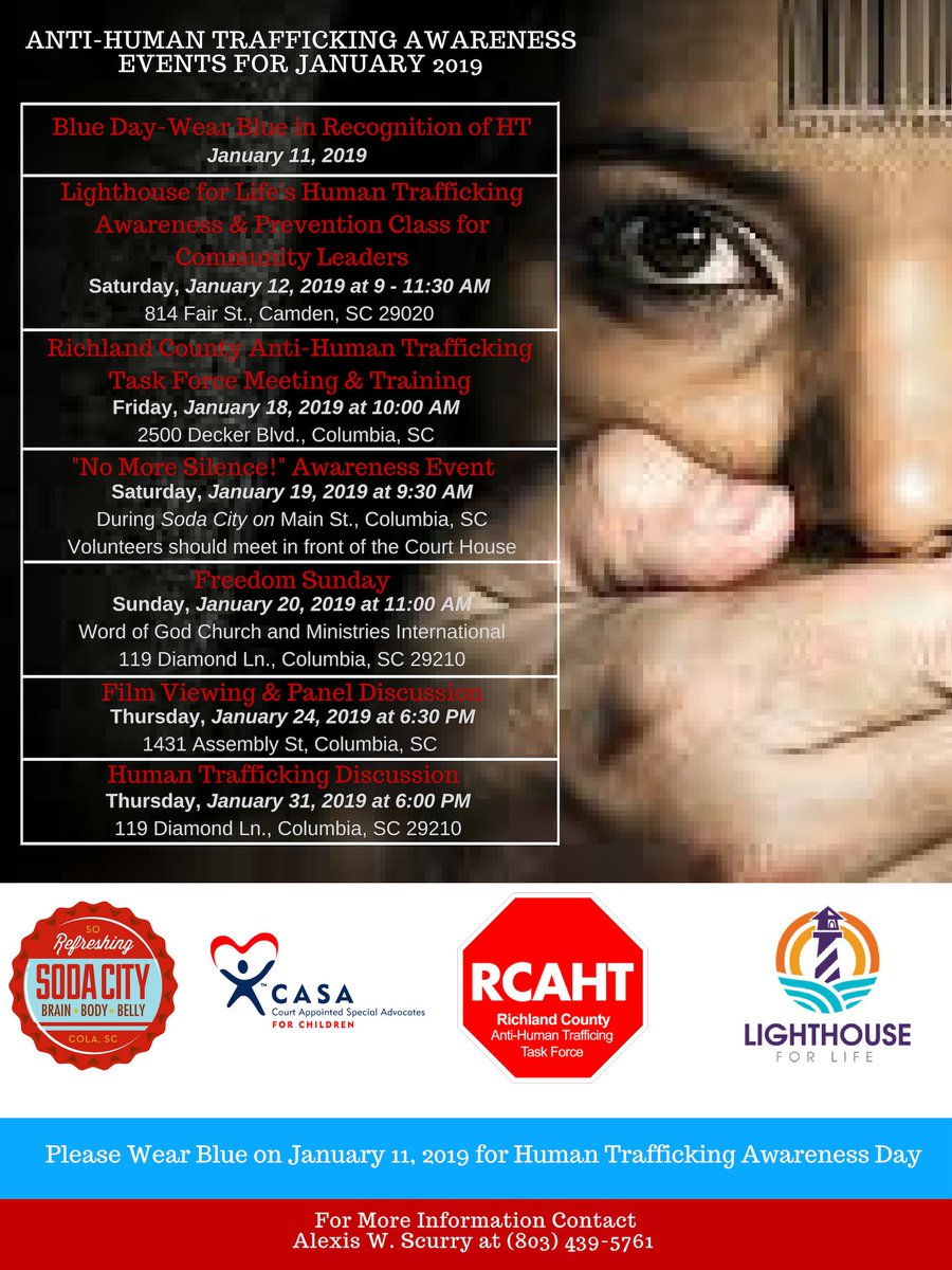 #JOINUS in the fight against #HumanTrafficking by participating in the next Richland County Anti-Human Trafficking Task Force Meeting and Training on Friday, january 18th at 10 am at 2500 Decker Boulevard! #notinourcounty