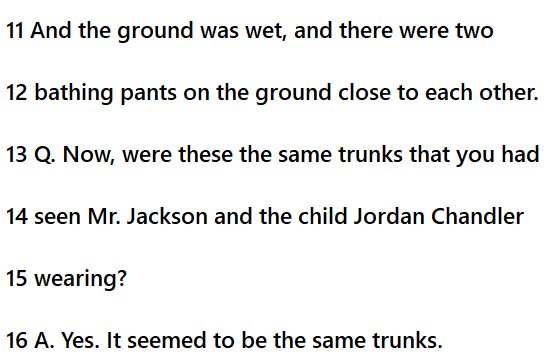 Abdool sued Jackson for wrongful termination along with Ralph Chacon Adrian McManus Sandy Domz and Melanie Bangall. They all lost. "Coincidentally" Abdool was a prosecution witness in 2005 where he claimed he saw Jackson's and Chandler's trunks on the floor.
