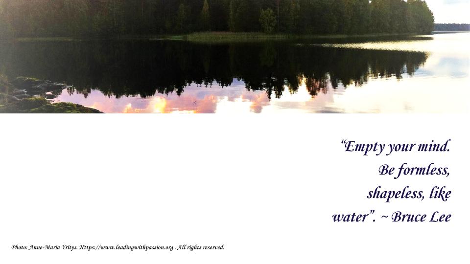 “Empty your mind. Be formless, shapeless, like water”. ~ Bruce Lee
http://bit.ly/LeadingWithPassion111 …
#creativity #intuition
