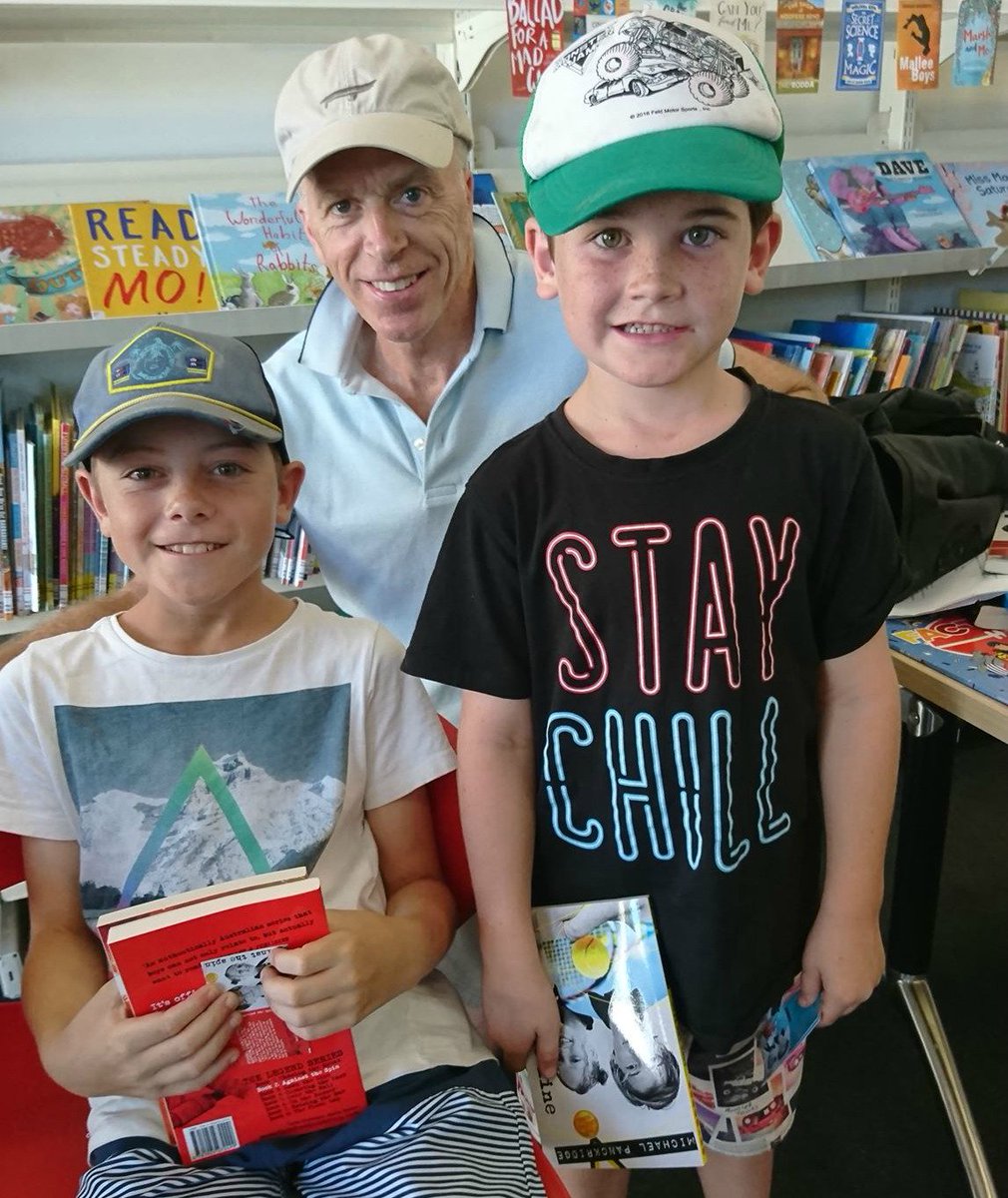 geelonglibrary's tweet photo. Local children's author Michael Panckridge had his young audience riveted during an Author Encounter this week. These boys were very excited to meet Michael and have some lovely new books to take home for their collection. #AuthorEncounter #JustForKids #LibrariesChangeLives https://t.co/KVnJDzI4F8