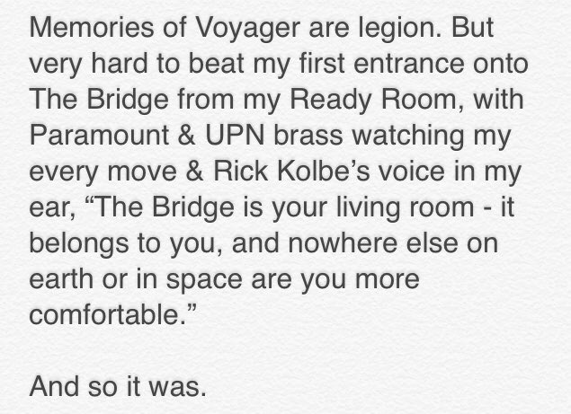 TheKateMulgrew's tweet photo. For @StarTrek’s question on favorite #Voyager memory: https://t.co/t98qLpTGpf