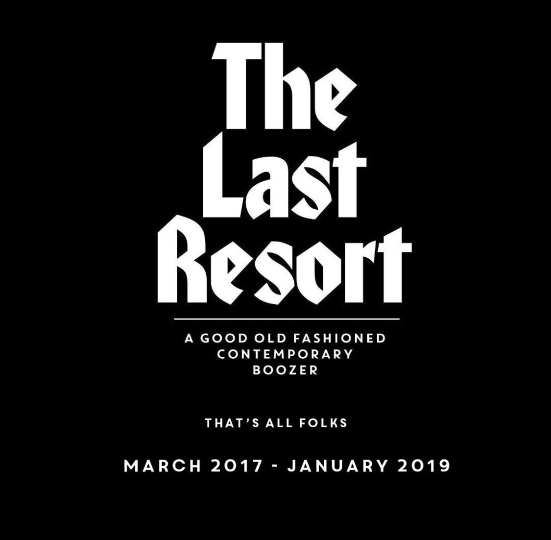 LastResortSA1's tweet photo. We would like to take the opportunity to thank everyone who has supported, played, got drunk and danced on the tables you made The Last Resort what it was and we hope you continue to support the new venue well into the future.

Adios Amigos! 
Big Love 
Team TLR X https://t.co/xujUGdXlAo