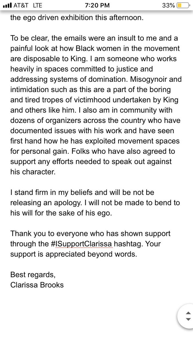 My statement regarding Shaun King: