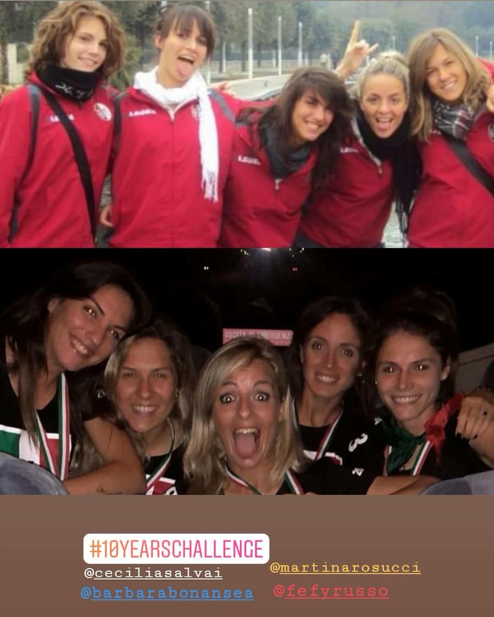 Michela Franco e #10YearChallenge com as companheiras da #JuventusWomen 😊😄⚫️⚪️ (via Instagram)