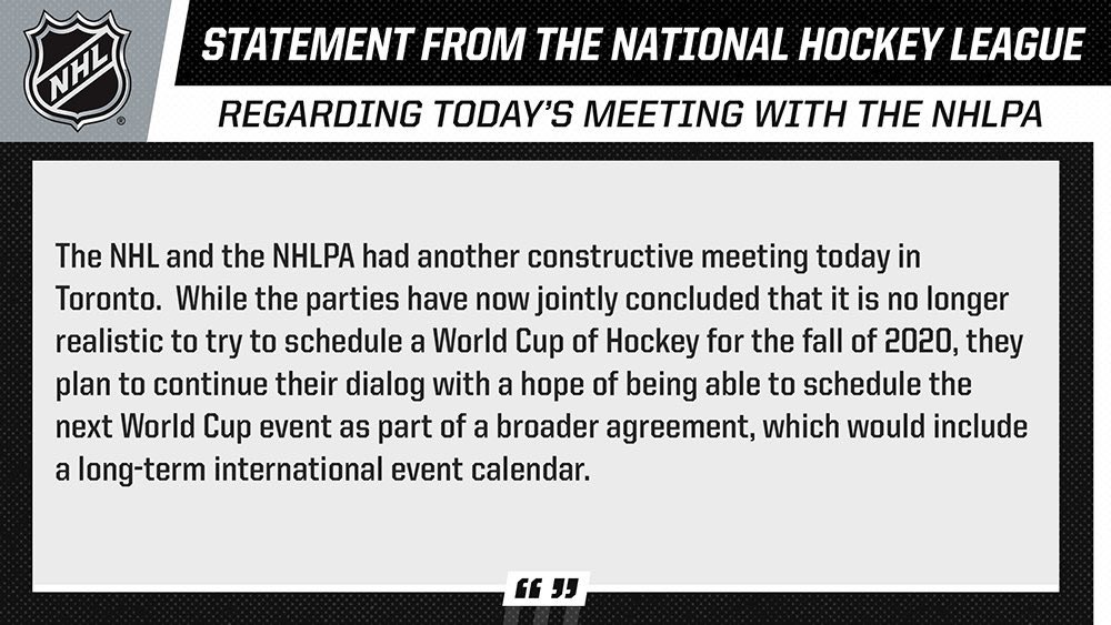BTI_WSYC's tweet photo. Not looking good for the NHL and the fans. A lockout in 2020 is likely at this point. https://t.co/TDqd0M4PNE