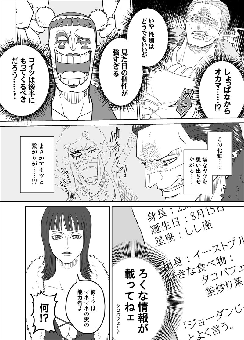 缶詰 サー クロコダイルの書類選考 ってタイトルが使いたくて とりあえず2p描いた 若干のビブルカードネタを含みます