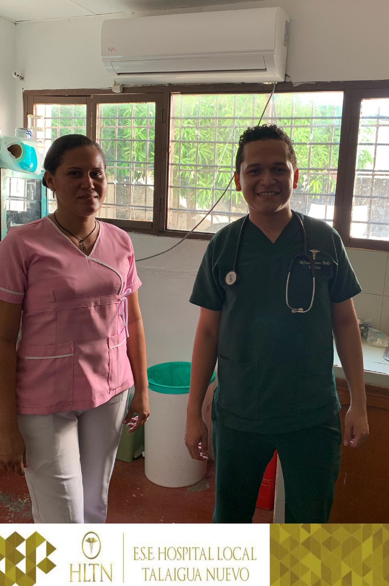 Gracias al Dr. Alfredo Coneo Bello - Médico de la ESE hospital Local Talaigua Nuevo, y Claudia Bentham- Auxiliar de Enfermería,  por su compromiso y servicio en nuestra institución. #AtencionHumanizada #TrabajamosParaServir