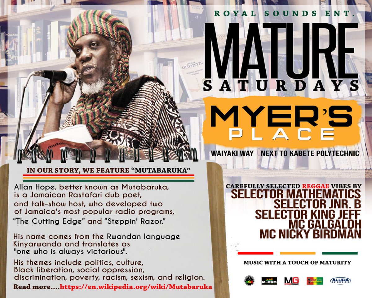 Mature Saturdays inside Myers place kabete is on, y'all are welcomed @MartoValencia <a href="/JahApple/">Jah Apple</a> <a href="/moostygraffix/">Kisogoni Murundo</a> <a href="/CharraDeejay/">Deejay Charra</a> mek wi ram dance