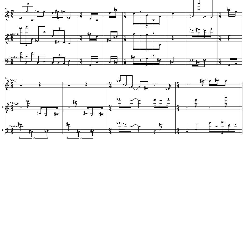 BotNerve's tweet photo. No. 136, for flute, guitar, and trombone, page 3/3, (c) 2019 Didkovsky / Punos Music (BMI). Created 2019-01-17_01:13:10 by @DoctorNerve and @BotNerve #StochasticMusic #FormalGrammars #Guitar #AlgorithmicComposition https://t.co/pFvrw1FeuQ