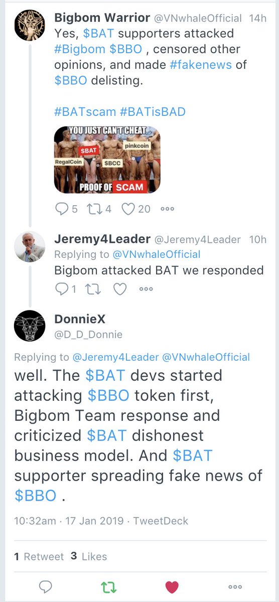 Solana_Maxis's tweet photo. $BAT and @brave supporters admit their malicious activities against $BBO and #Bigbom
Such a good business and honest people! wow!
#BATisBAD #BATscam https://t.co/JVX4WeGxcP