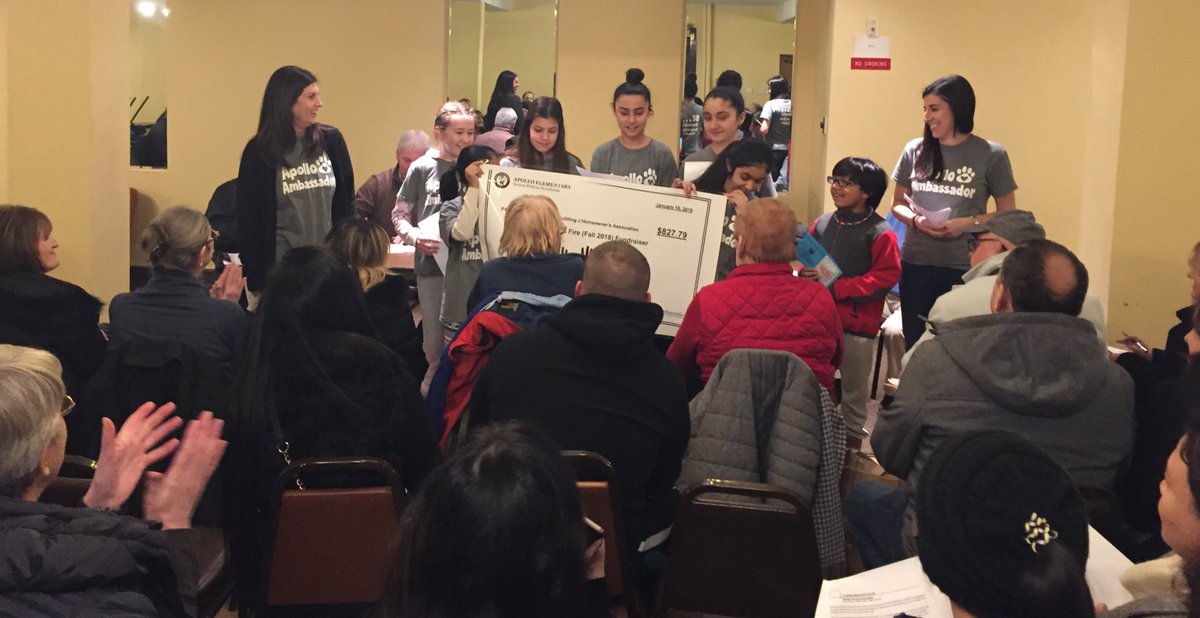 _MsSchwartz's tweet photo. Could not be more proud of our Apollo Ambassadors. Together, with our community, they raised over $800 to help residents of the Landings rebuild after a recent fire. #ApolloPride63 @EastMaine63 #BeTheChange @_MsClancy https://t.co/KLm8yzl17T