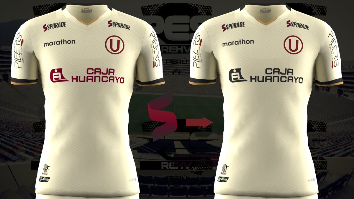 renathurv's tweet photo. En ese caso, cómo se verían mejor los sponsors?
@MarathonPeru 
@TiendasPIEERS #PIEERS
#Sporade @cajahuancayo 
@Universitario #Universitario #YdaleU 
#PES2019 #Kits #NocheCrema https://t.co/pCVYa9DeaV