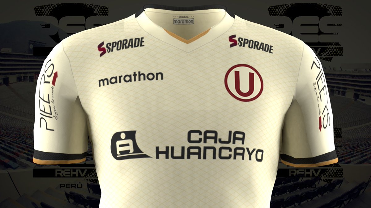 renathurv's tweet photo. En ese caso, cómo se verían mejor los sponsors?
@MarathonPeru 
@TiendasPIEERS #PIEERS
#Sporade @cajahuancayo 
@Universitario #Universitario #YdaleU 
#PES2019 #Kits #NocheCrema https://t.co/pCVYa9DeaV