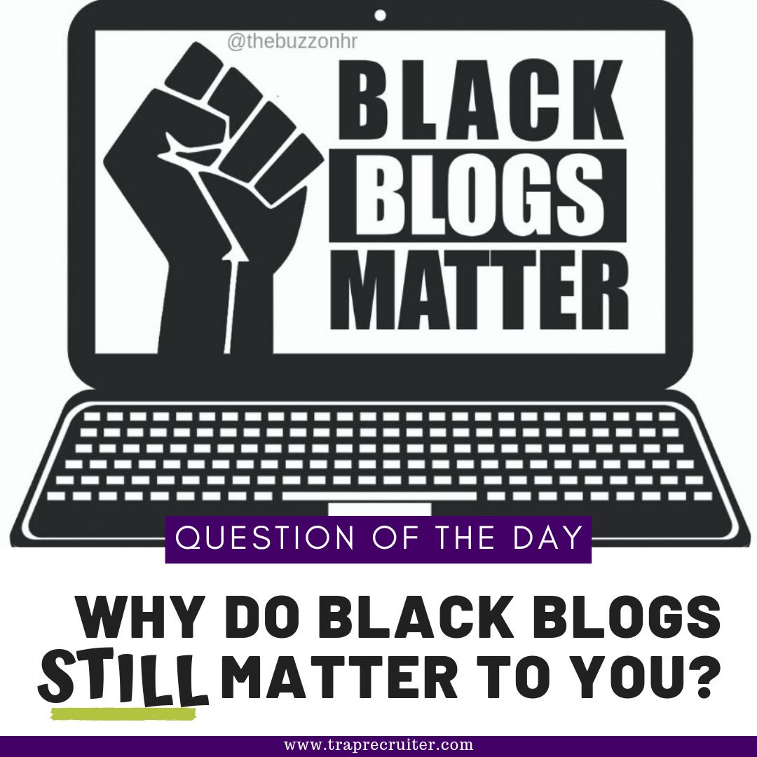 TrapRecruiter's tweet photo. At the top of my list is the ability to boldly and authentically use my voice in a βsafe spaceβ without restriction.
#QOTD: Why do Black Blogs still matter to you?
#BlackBlogsMatter #TrapRecruiter #BlackGirlsWhoBlog #BlogFF #TalentTrapHRs #HRBlogs #blackbloggers https://t.co/PZT1SCtRP2