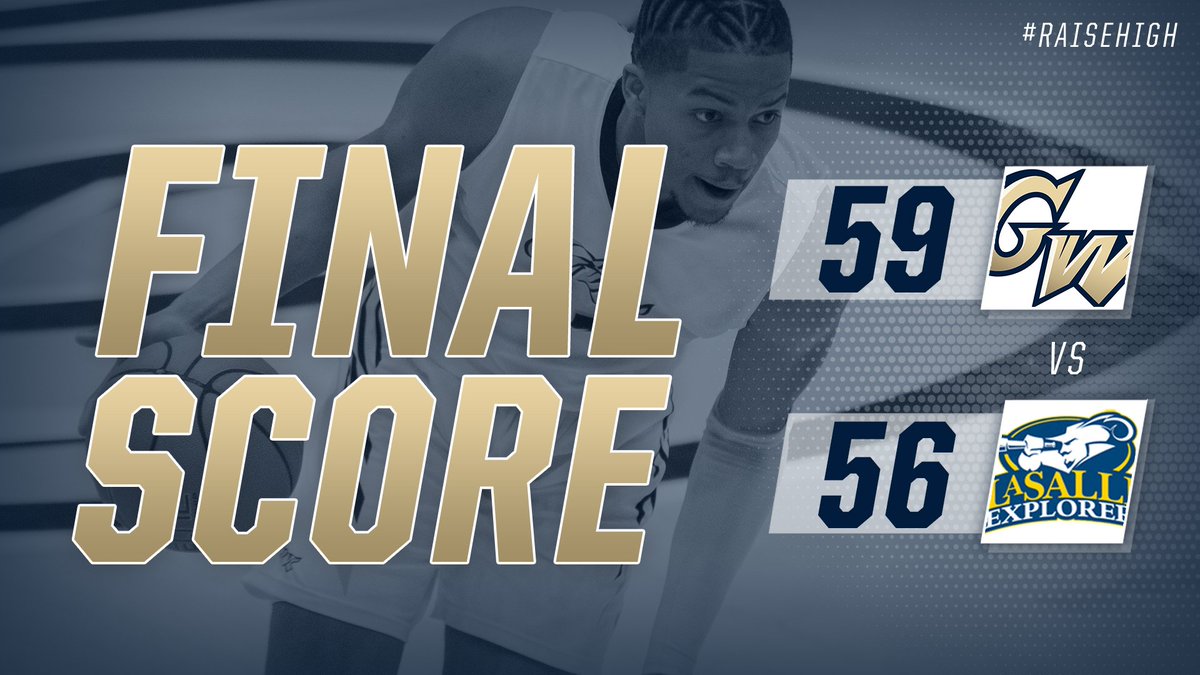 GW_MBB's tweet image. What a comeback! The Colonials overcome a 23-14 halftime deficit thanks to 68% shooting in the 2nd half. We’re back home for homecoming Sunday. #RaiseHigh