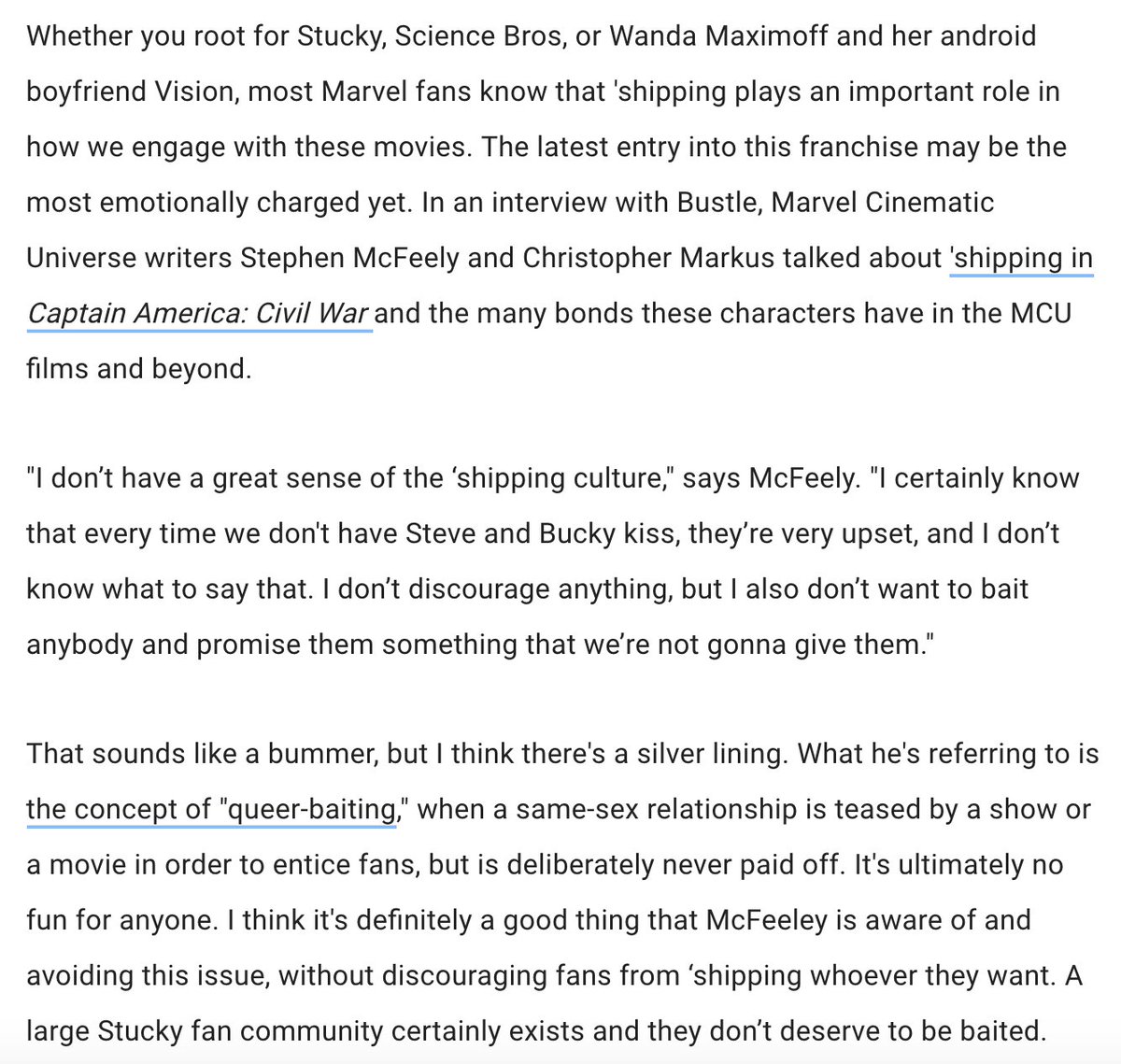 Lest you say "queerbaiting," the writers are clear about avoiding that. https://www.bustle.com/articles/159379-stucky-probably-wont-happen-in-captain-america-movies-but-the-writers-know-you-ship-themI also love this shield the Russos signed–& stories about their talks with fans. I'd LOVE to meet them. In all seriousness, their work is brilliant. http://unrequitedstar.tumblr.com/tagged/wizard-world-new-orleans