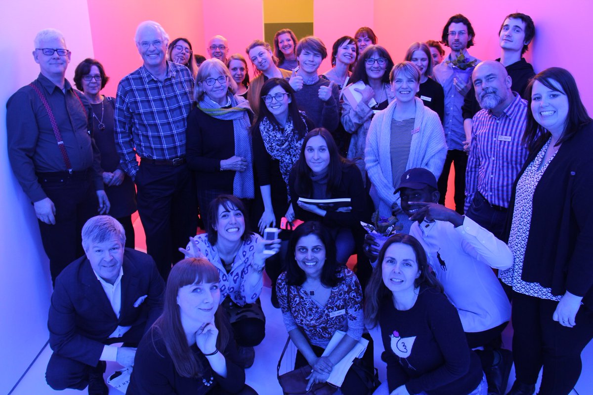Happy #MuseumSelfieDay2019 today we #ThrowbackThursday to January 2018 and #KapwaniKiwanga's artwork #pinkblue with Esker #volunteers, staff and founders Jim & Sue Hill 📷