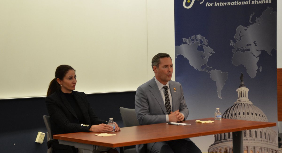 Osgood_Center's tweet photo. It was such an honor to have both @JuliaNesheiwat and @RepMichaelWaltz at the reception tonight! Thank you for coming and giving such a wonderful talk about #Leadership #Diplomacy and #Service to the country! https://t.co/FClegzM5uI