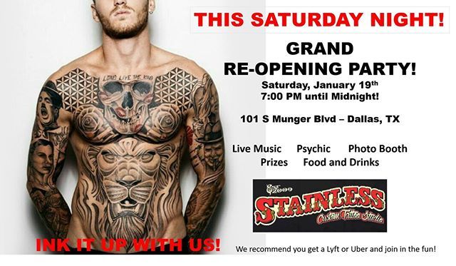 StainlessDallas's tweet photo. Just 3 days left! 18 and older only!  Make your plans now to come and join the party!  Ink it up with us! https://t.co/iXOWJsfYos https://t.co/w8YEQirr82