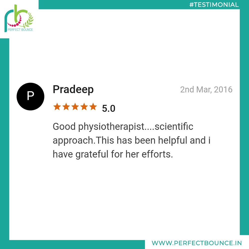 rxperfectbounce's tweet image. Succinct and to the point feedback on #perfectBounce. Don&apos;t trust Pradeep - come experience for yourself!

#physiotherpy #physicaltherapy #feedback #thankful