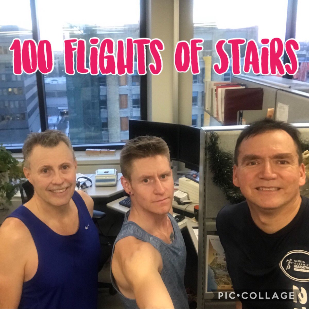 krisjoyrunning's tweet photo. Tuesday 100 Flights of Stairs - Met up with Thane and @jhardy316 for another round torture...I mean stairs! It’s been a while! Haha! Keep Running! #cgcbuilding  #stairs #100flightsofstairs  #cardioworkouts #recovery #krisrunsmanitoba #allthesunshine #hotandsweaty #stairsworkout https://t.co/mPZ0hobx8W