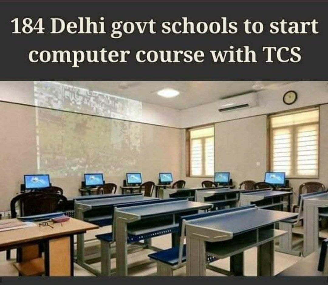 Bhupenpunia's tweet photo. #BrakingNews
184 Delhi Govt Schools to starts #Computer_Courses with #TCS
Another Milestone by .@ArwindKejrival govt.
And great initiative by .@msisodia https://t.co/y7B6711jcG