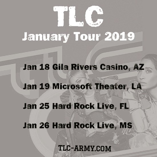 TLCArmyNews's tweet photo. R U comin' 2 see @OfficialTLC LIVE on tour this month?! #January #TLCTour https://t.co/jXkT10WX4N