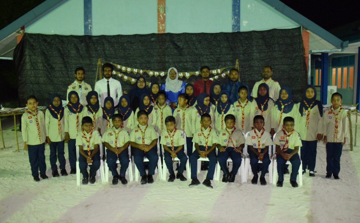 ScoutsMaldives's tweet photo. 11th HDh. Atoll Scouts Investiture Ceremony. 
@FineySchool @EducationMV @aisthly #ScoutsofMaldives #ScoutsMV #ScoutinginIslands #opentoall #largeyouthmovment #FineyScouts #investiture https://t.co/J7FdKIz6SX