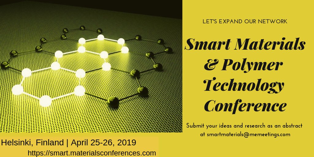 Interested to organize a #workshop or #symposium <a href="/SmartPolyTech/">Priya Desai</a> ? Then join us at: bit.ly/2VYuULi 

#conference #Engineering #event #aerospace #architecture #Automotive #smartmaterials #healthcare #nanotechnology #biomaterials #advancedmaterials #materials #science