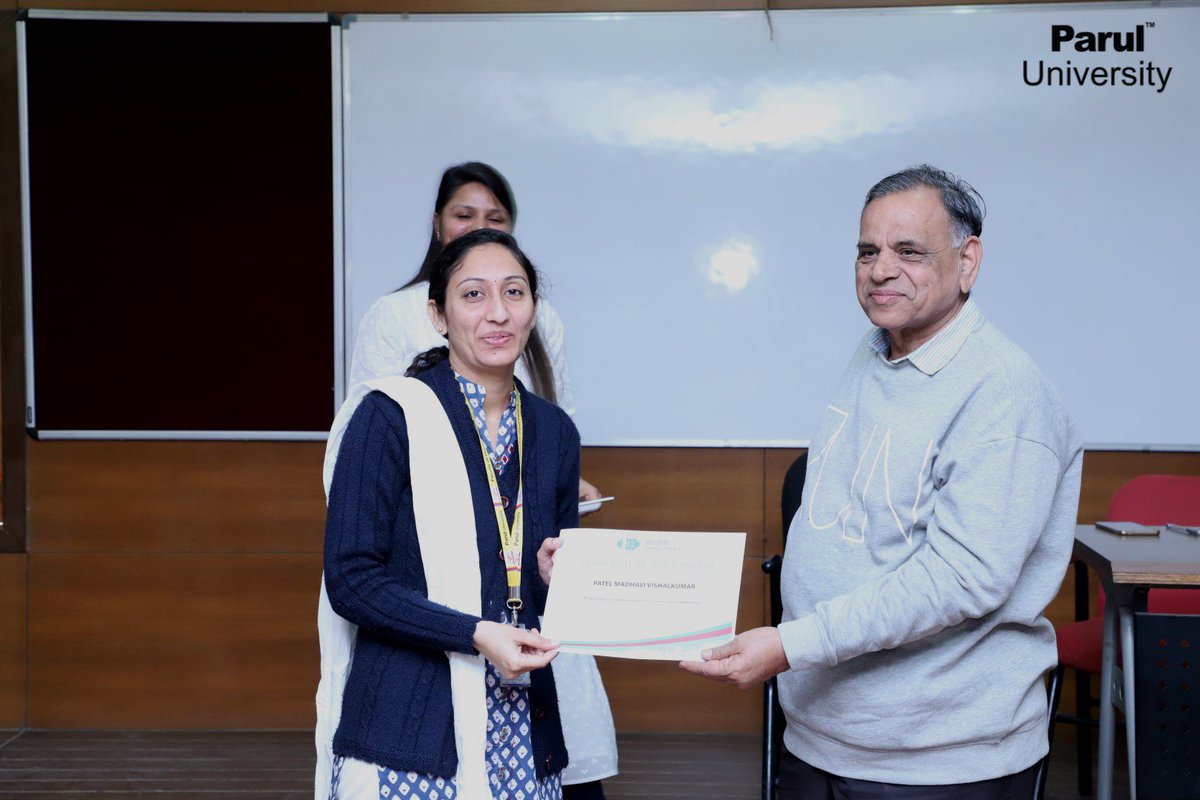ParulUniversity's tweet photo. A formal certificate distribution ceremony was organised for the students who visited #BernUniversity of Applied Sciences, #Switzerland, University of Tartu, Estonia and Peoples’ Friendship University, Russia on various short term exchange programs. https://t.co/KBq2jpzFXw