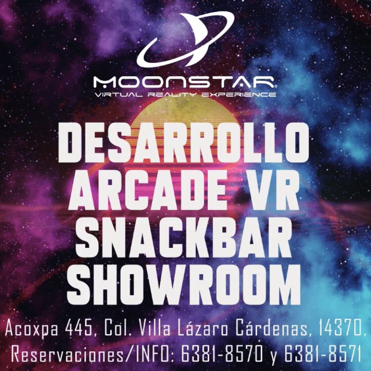 MoonstarVr's tweet photo. 👾👾👾Ya sea para desarrollar tu proyecto o para tu diversión, Moonstar VR Experience👾👾👾

 #realidadvirtual #moonstar #moonstarvr #arcade #showroom #desarrollo #3d #snackbar #virtualreality #oculus https://t.co/LfT2jqpM01