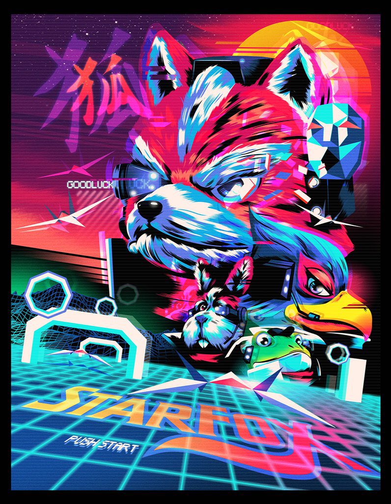 Galleries1988's tweet photo. DO A BARREL ROLL! Pick up this print from @WellsIllustrate now - not a ton left. Pick it up right here: https://t.co/8LY5tJpGGe https://t.co/ZVQqa9Axnd