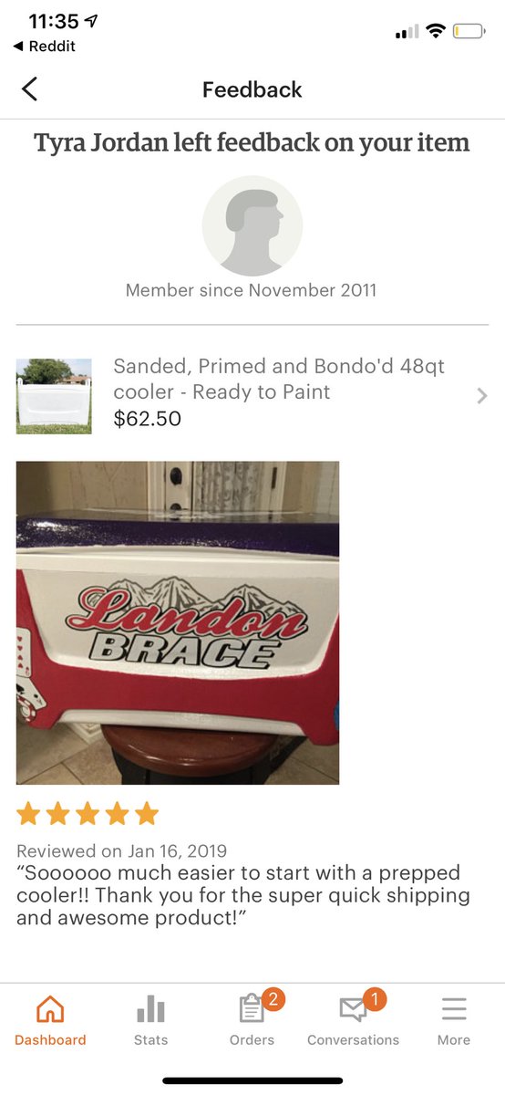 Some more customer feedback 💕✨ I absolutely LOVE seeing the finished product🤗 We have the absolute best sanded and primed coolers around! DM for details!