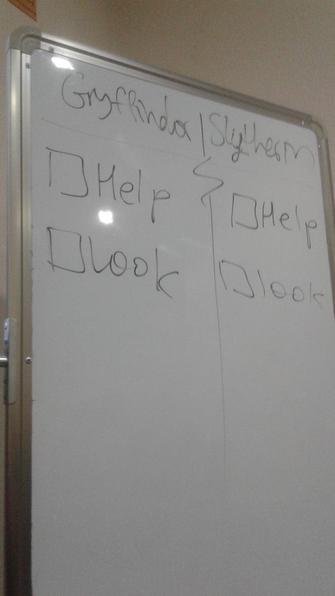 Ana__Mak's tweet photo. I asked my students to divide in two and come up with group names. Was not disappointed. #HarryPotter #potterhead #MedicalStudents https://t.co/GBNe4zpvfk