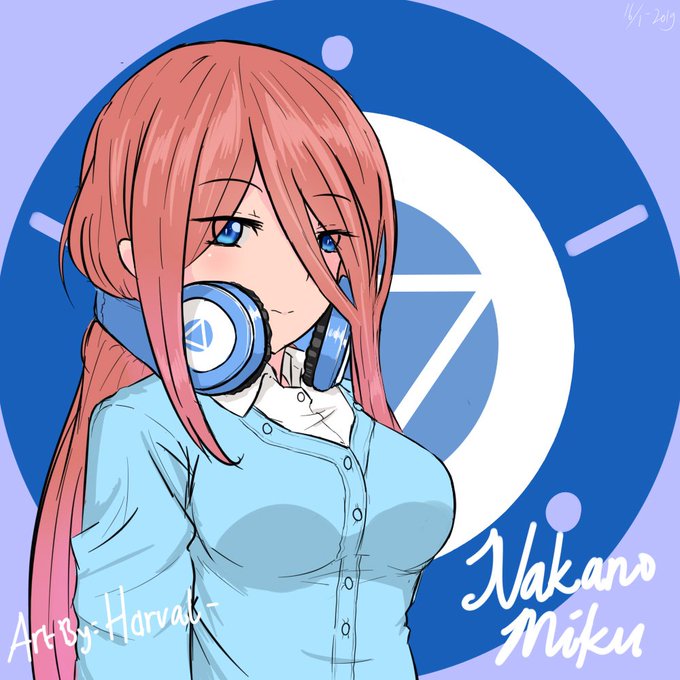 HarvalさんがTwitterに投稿した中野三玖(五等分の花嫁)のイラスト。