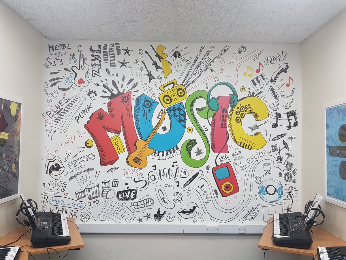 A BIG thank you to the amazing Mrs Roper who has hung our new wall mural. #hiddentalents #passionformusic