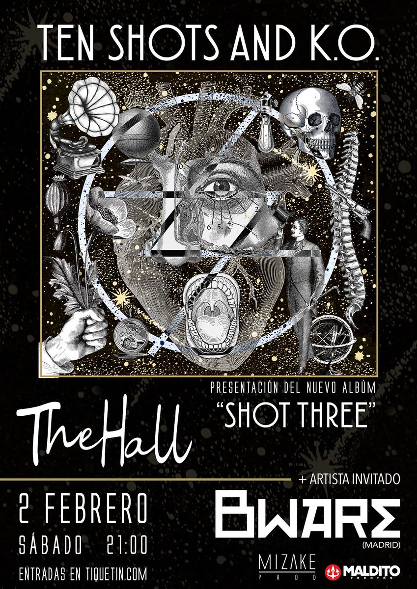 MizakeProd (@mizakeprod) on Twitter photo El dúo #TenShotsAndKO presentan en la sala #TheHall de #Málaga su tercer trabajo #ShotThree con <a href="/bwaremusicband/">Bware</a> como artistas invitados. Entradas en bit.ly/2DdYPrt
<a href="/Maldito_Records/">Maldito Records</a> <a href="/Thesurftown/">The Surftown</a> <a href="/stafmagazine/">stafmagazine</a> <a href="/NostromoMag/">Nostromo Magazine</a> <a href="/InzonaMagazine/">Inzona Magazine</a> @SURCulturas <a href="/Opinion_Cultura/">La Opinión Cultura</a> El dúo #TenShotsAndKO presentan en la sala #TheHall de #Málaga su tercer trabajo #ShotThree con <a href="/bwaremusicband/">Bware</a> como artistas invitados. Entradas en bit.ly/2DdYPrt
<a href="/Maldito_Records/">Maldito Records</a> <a href="/Thesurftown/">The Surftown</a> <a href="/stafmagazine/">stafmagazine</a> <a href="/NostromoMag/">Nostromo Magazine</a> <a href="/InzonaMagazine/">Inzona Magazine</a> @SURCulturas <a href="/Opinion_Cultura/">La Opinión Cultura</a>