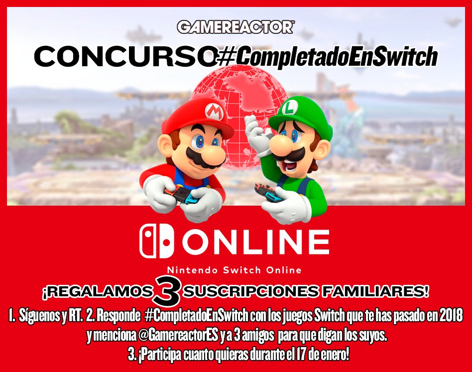 GamereactorES's tweet photo. ¡#SORTEO EXPRÉS! 🔥: RT y menciona a @GamereactorES y tres colegas para presumir de vuestros juegos #CompletadoEnSwitch ¡¡Podrás ganar 1/3 Suscripciones FAMILIARES a NINTENDO SWITCH ONLINE!! 😮 INFO/BASES ➡️ https://t.co/b1kb6vj8BB https://t.co/lfuEDGrL7y