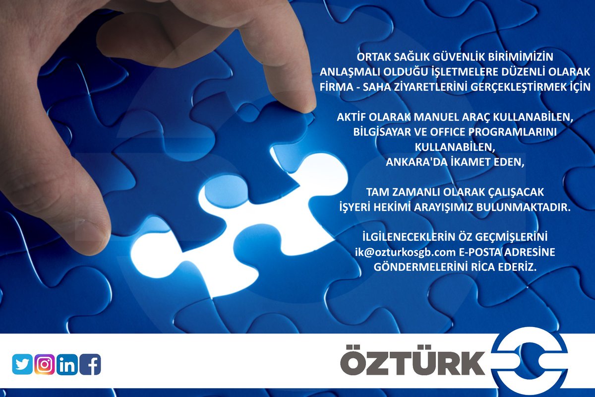 📢📢📢📢İŞ İLANI📢📢📢📢
#iş #ilan #ankara #osgb #işilanı #isg #hse #işsağlığı #işgüvenliği #işyerihekimi