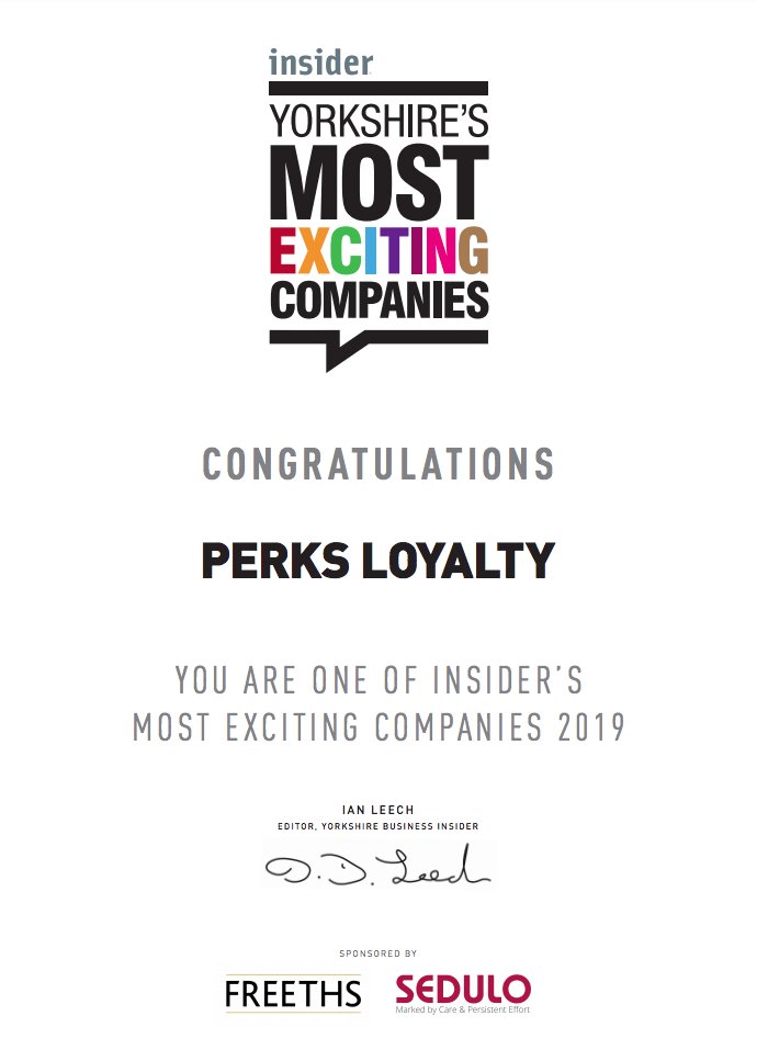 Look at our new CERTIFICATE! We were selected by <a href="/insideryorks/">Insider</a> as one of Yorkshire's Most Exciting Companies for 2019! #WatchThisSpace #InsiderMostExciting #Yorks #YorkshireBusiness #Perks <a href="/WhiteLabelLoyal/">White Label Loyalty</a> <a href="/TopScreenMedia/">TopScreenMedia</a>
