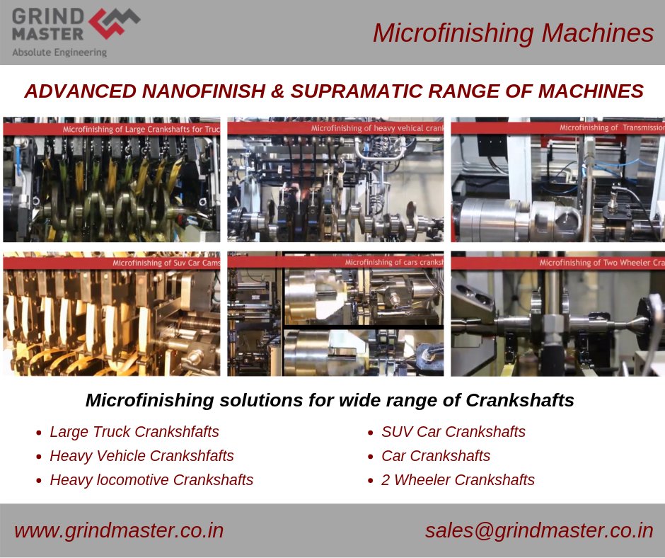 grindmaster_'s tweet photo. The must visit booth at #IMTEX 2019 for Global Auto OEMs looking for advanced #Surface #Finishing solutions for #Powertrain Parts - Stall A-101, Hall-5

#Microfinishing #Superfinishing #NANOFINISH #SUPRAMATIC #GRINDMASTER #crankshaft #camshaft https://t.co/6qvIBl1n1s
