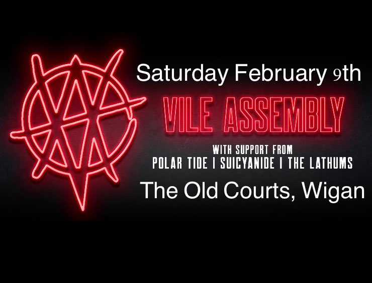 Catch us at our next gig at <a href="/theoldcourts/">The Old Courts</a> #Wigan - Saturday Feb 9th #Tickets available here eventbrite.co.uk/e/the-vile-ass…